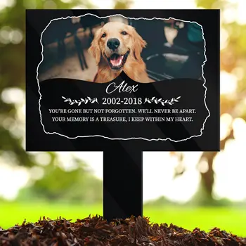 Custom Dog & Cat Memorial Garden Stake Pet Memorial Stake Pet Loss Grave Marker Paw Prints Outdoor Garden Plaque Pet Gift 1
