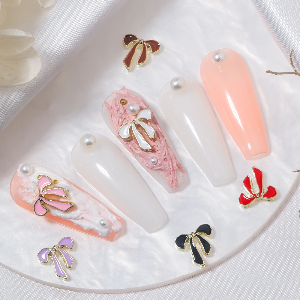 

10pcs Japanese Style Multicolor Bow Nail Art Charms Butterfly Ribbon Nail Art Accessories DIY Nail Art Decoration Accessories