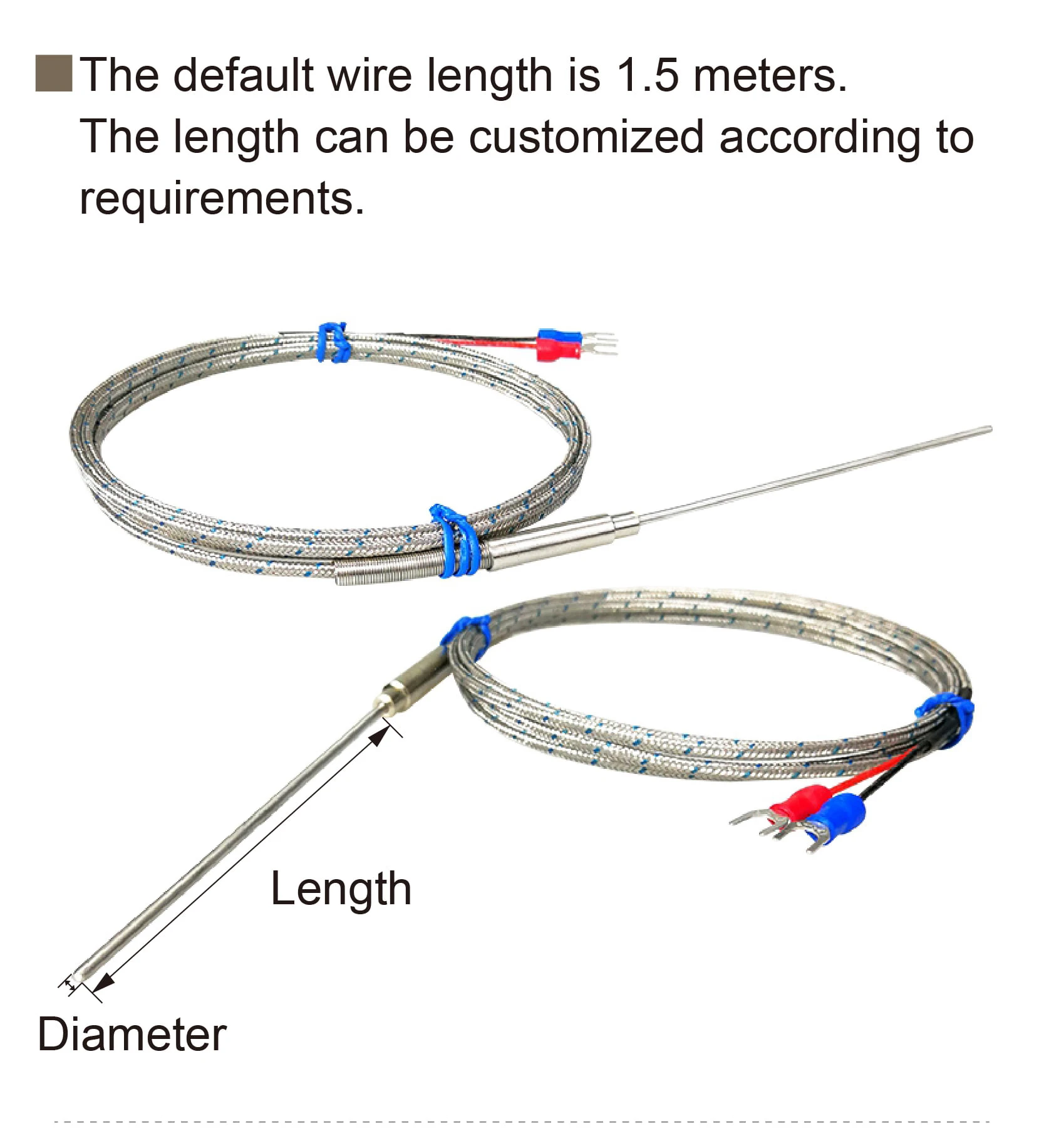 WRNK‑191 K type armored thermocouple sensor flexible stainless steel probe high