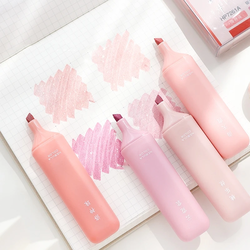 Highlighter Pen Marker Pen Highlighter Marker Art Marker 4pcs Nebula Color Highlighter Pens Set for Drawing Painting School