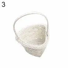 Hand Made Wicker Basket Wicker Flower Basket Shopping Storage Hamper and Handle Wooden Wicker Picnic Basket Fruit Basket