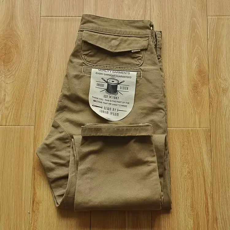 Military Cargo Pants Mens American Retro Workwear Pants