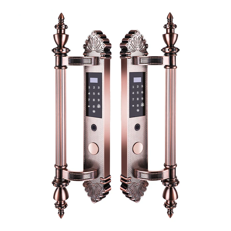 

Security Electronic Smart Digital Password Lock Household Villa Gate Fingerprint Lock Europe Style APP Remote Door Pull Handle