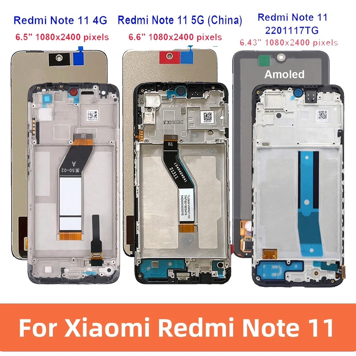 

Дигитайзер сенсорного ЖК-экрана для Xiaomi Redmi Note 11, 4G, Redmi Note11, 2201117TG, 21091116AC, 21121119SC LCD