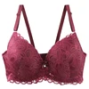 New Sexy Floral Lace Kint Underwire Push Up Bras Padded Bow Thin Mold CDE Cup Underwear For Women Plus Size Breathable Lingerie