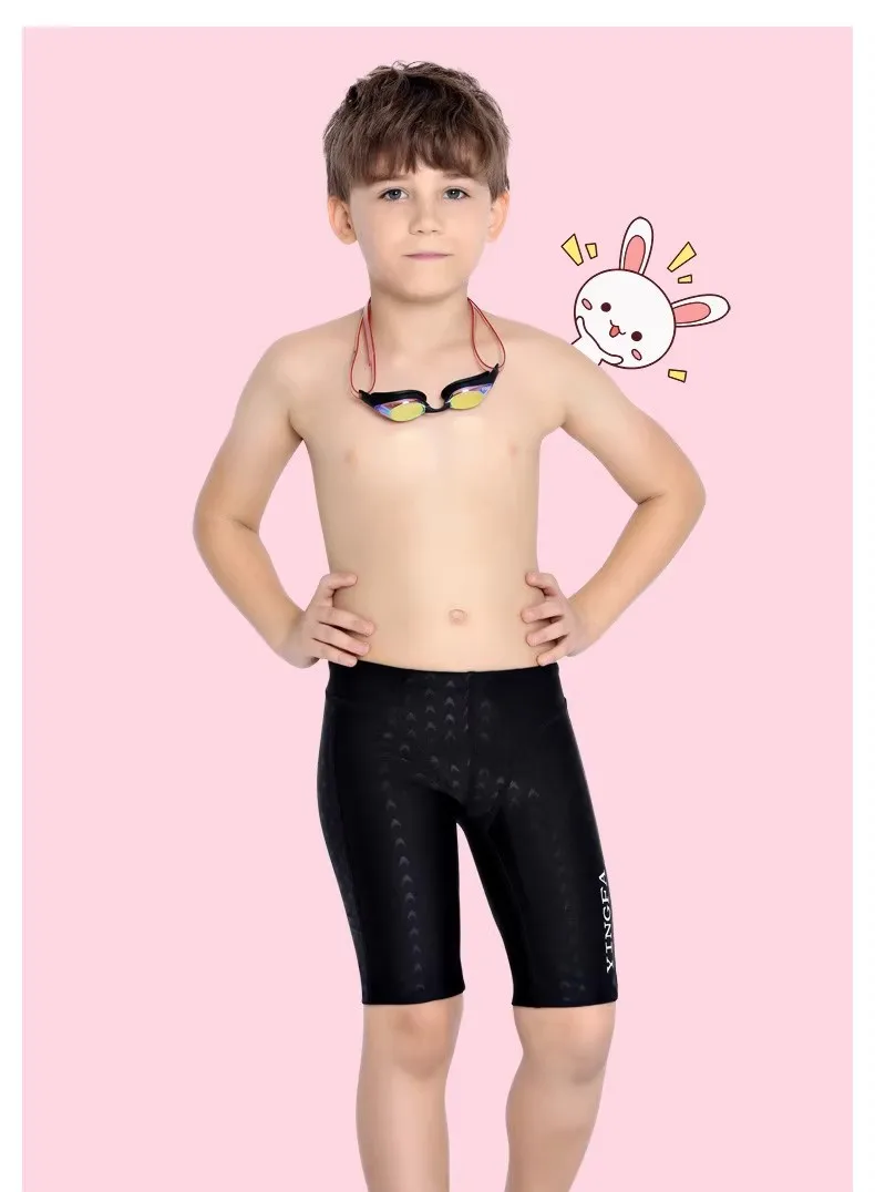FINA Approved Jammer YINGFA Boys Sharkskin Racing Swimsuit Teen Training Swimming Trunks Swim Wear Outfit For Boy Kid men swimming trunks