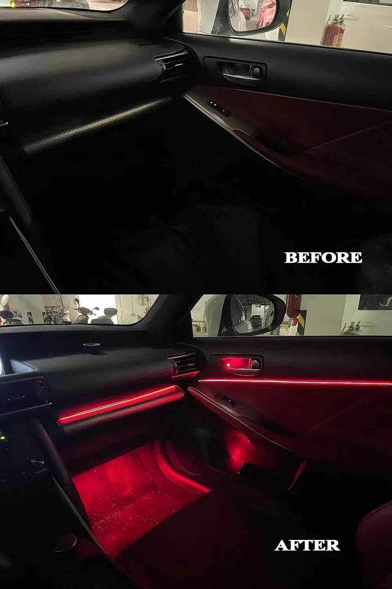 For Lexus IS 20132017 ambient light dashboard trim light rear door outline light footwell lamp