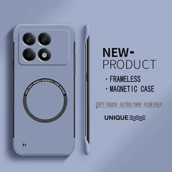 Ultra Thin Magnetic Frameless Phone Case - Matte Pure Color Solid Cover - POCO F6 5G (Gray)