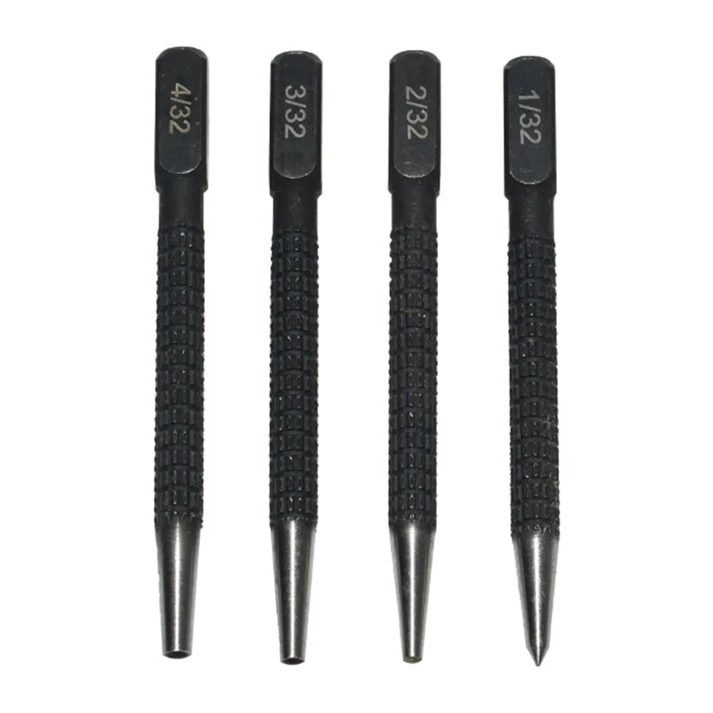 Center Punch Set 1/32 2/32 3/32 4/32 Inch Metal Center Punch For Wood Ceramic Tile Stainless Steel Metal Drilling Tool best best 72 mz precision ceramic tweezers 302 stainless steel high temperature resistant tweezers