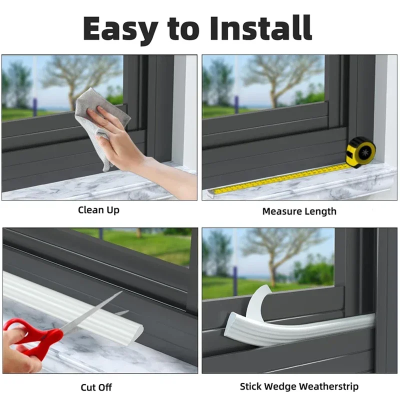 5M Cladding Door and Window Sealing Strip wedge weather stripping Foam Insulation Stripped Doors Gap Filler Noise Blocker Tape