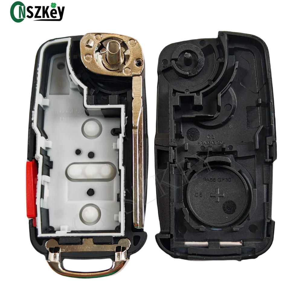 CNSZKey 2Pcs/LOT 5K0837202AE Flip Folding Remote Key Shell For VW Jetta CADDY EOS GTI Golf Passat Tiguan 3+1 Buttons NBG010180T