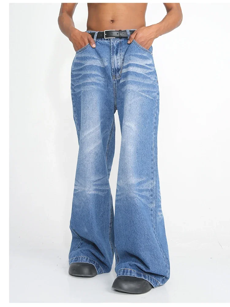 

Retro Jeans Men and Women Are The Same Loose Jeans, Young People Popular Y2K Blue Casual Wide -leg Jeans 2024 New Models