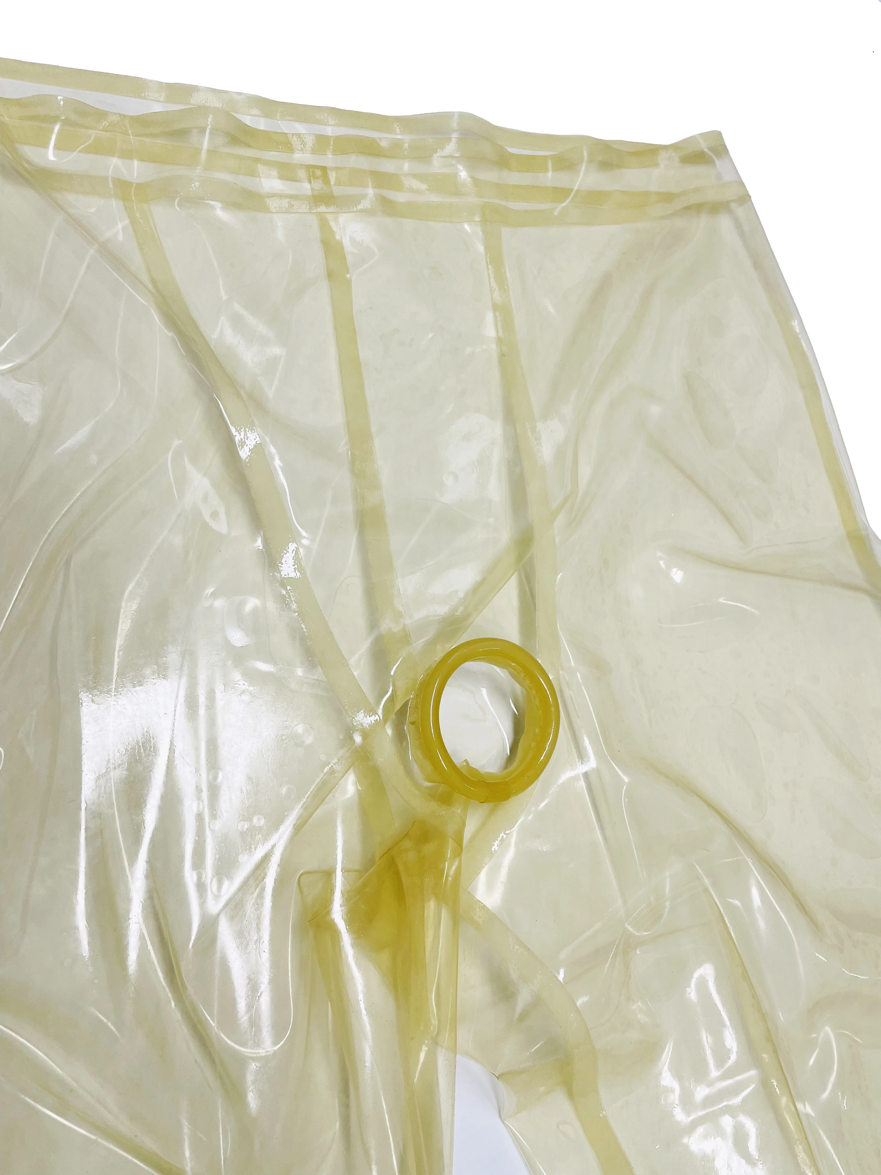 Transparent latex trousers Crotch hole ring crotch