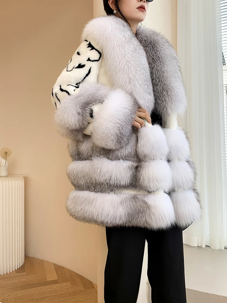 Fangtai 2023 New Winter Warm Luxury Natural Real Mink Fur Coat Women Free Shipping Special Promotion Fashion Fur Jacket