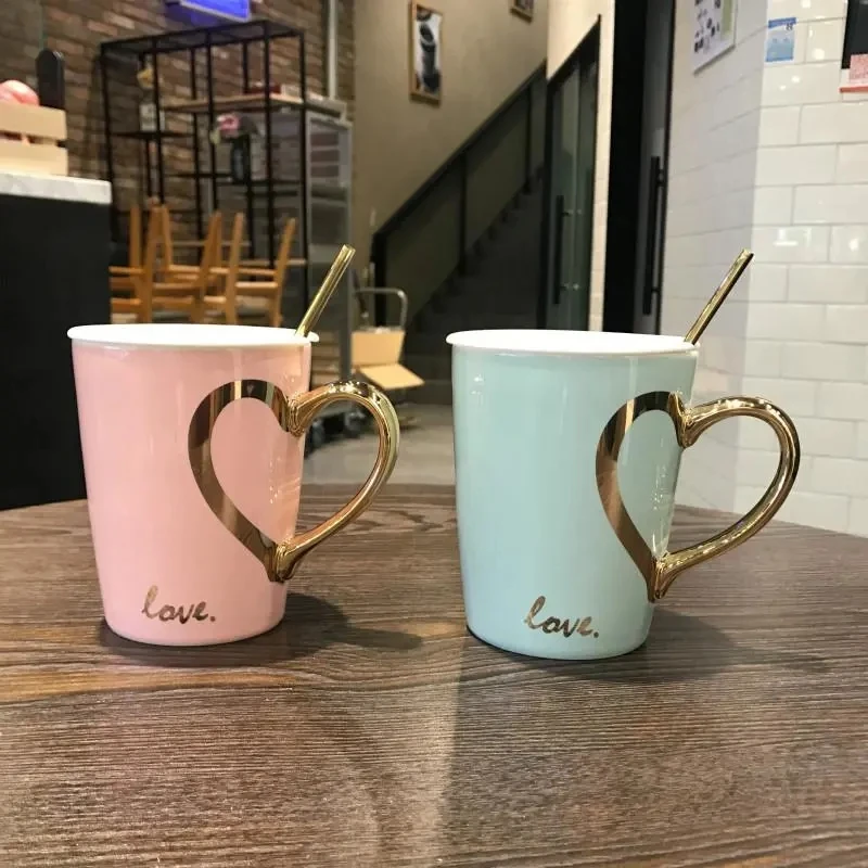 

Creative Couple Cups Ceramic Cups Coffee Mugs A Pair of Love Cups Creative Valentine's Day Wedding Birthday Gifts.