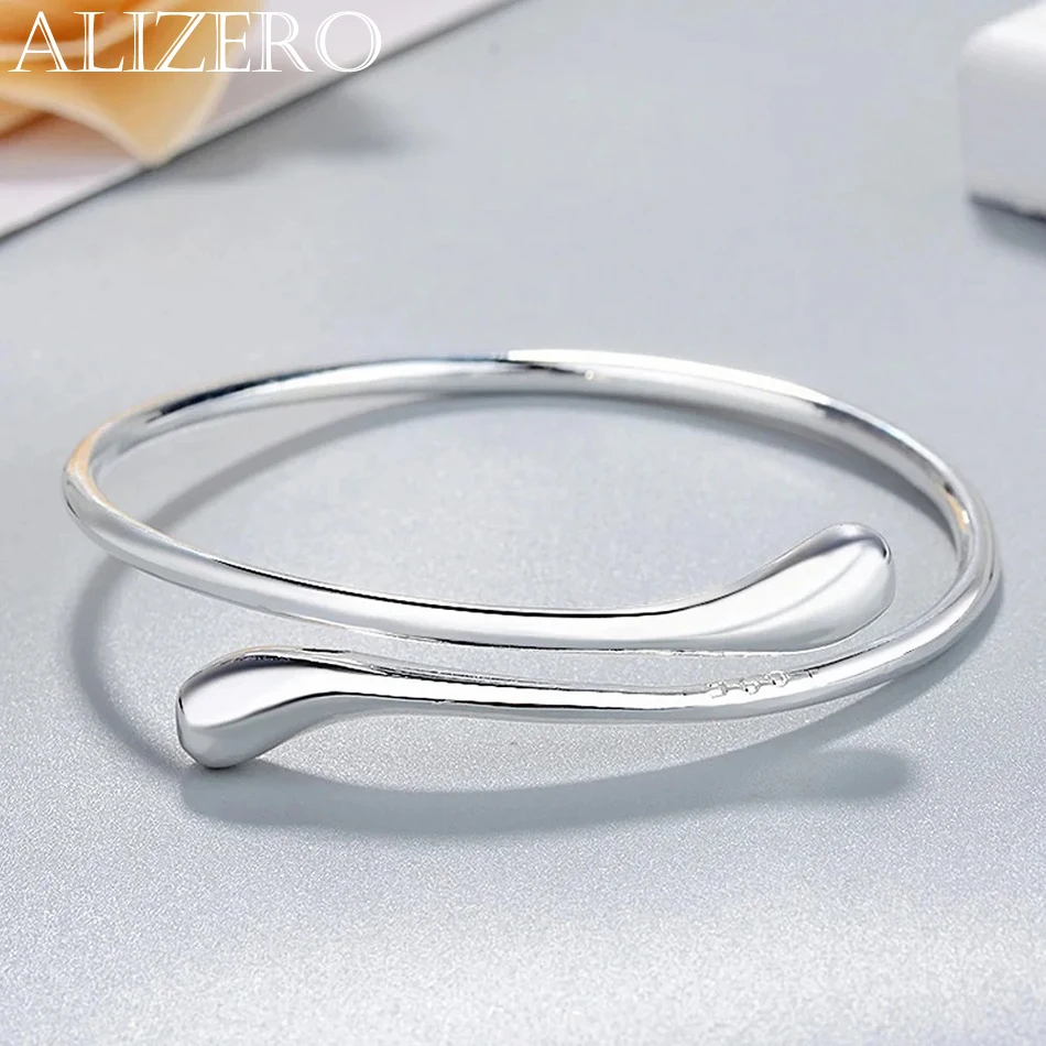 Sterling Silver Bracelets 925 Charm for Women Water droplets Bangles Fashion Wedding Party Christmas Gift Jewelry