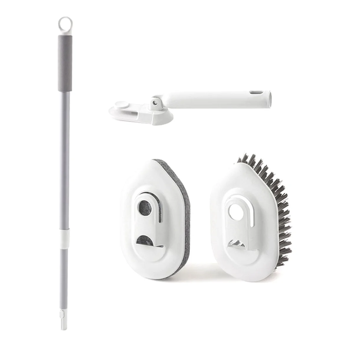 

Щетка для душа 2-в-1 с раздвижной длинной ручкой, щетка для чистки душа с губкой для туалета