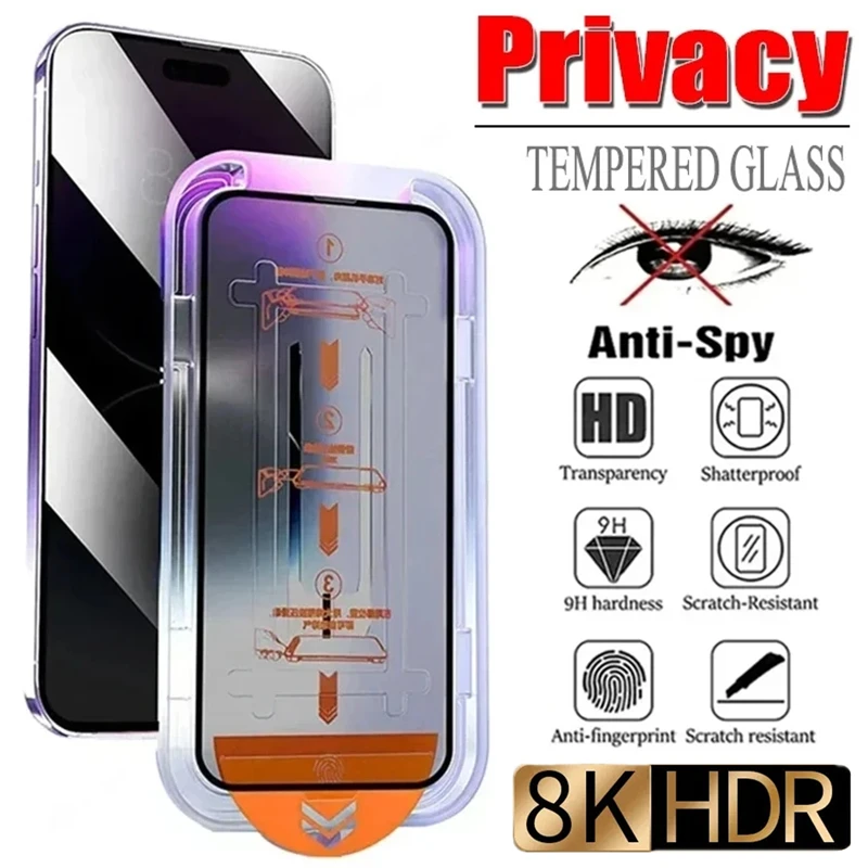 

8K Oleophobic Coating Dust free Installation Privacy Screen Protector For iPhone 14 15 12 11 13 Pro Max XR X XS MAX Matte Glass