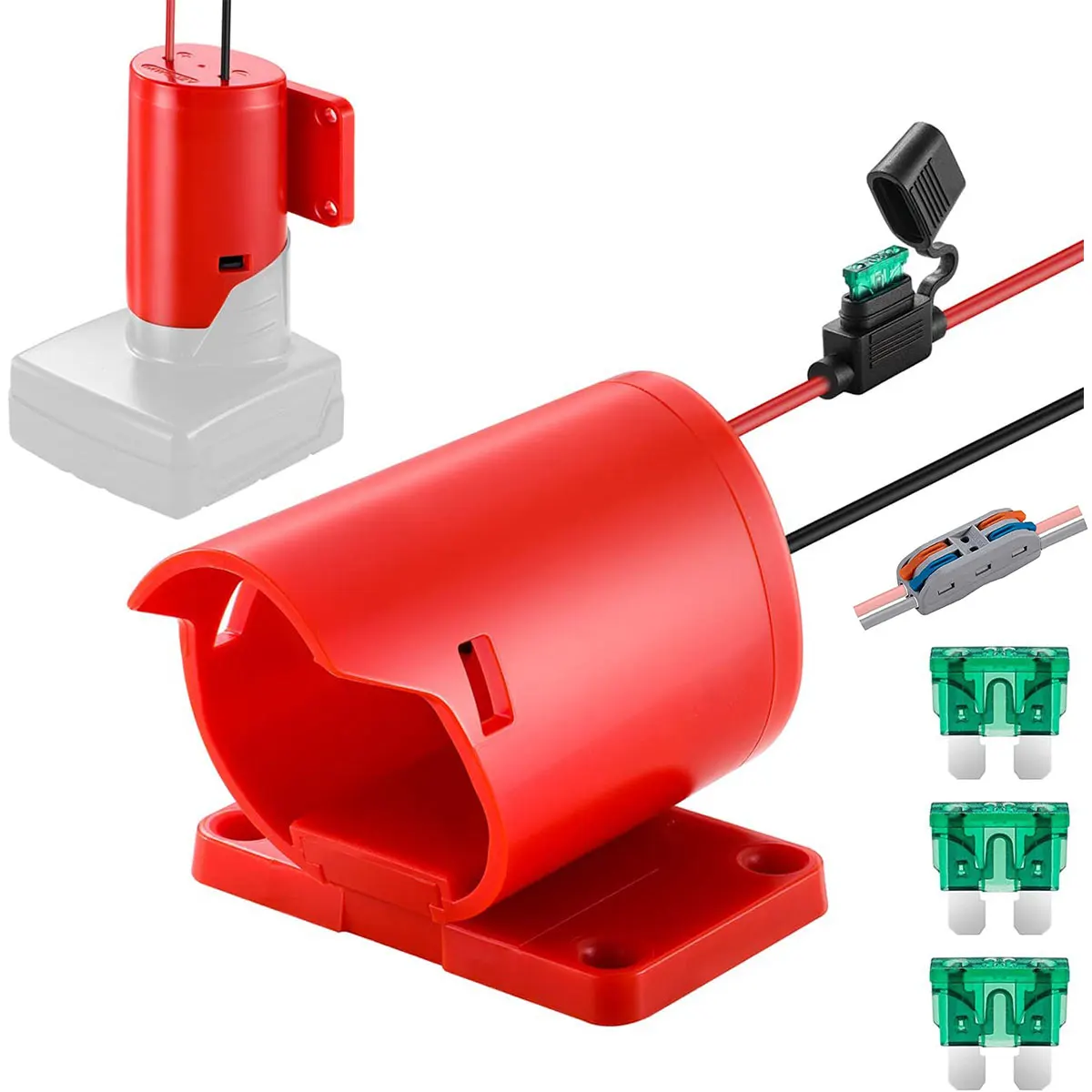 

Адаптер для аккумулятора Milwaukee M12, портативный изолированный разъем для литиевой батареи, совместимый с 48-11-2420 48-11-2411