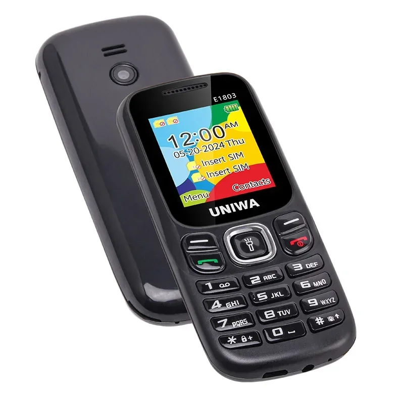UNIWA E1803 2G Low Price Slim GSM Mini Mobile Phone Dual SIM T9 Keypad 800mAh Battery Wireless Radio Flashlight Phone For Elder