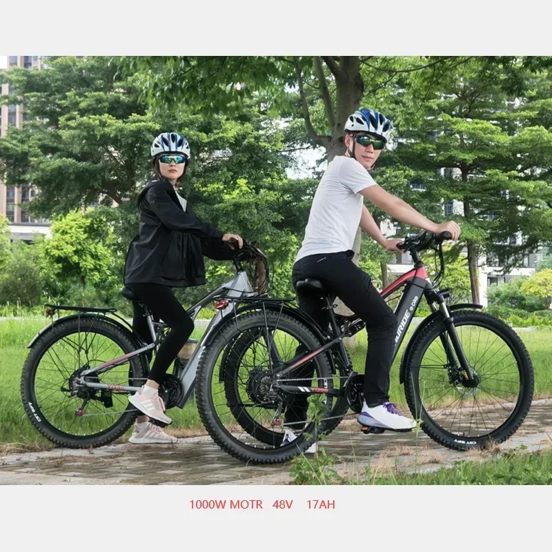 RANDRIDE YG90 Electric Bicycle 1000W 48V17AH Hydraulic Brake Full Suspension 21 Gears Shift Free Rack