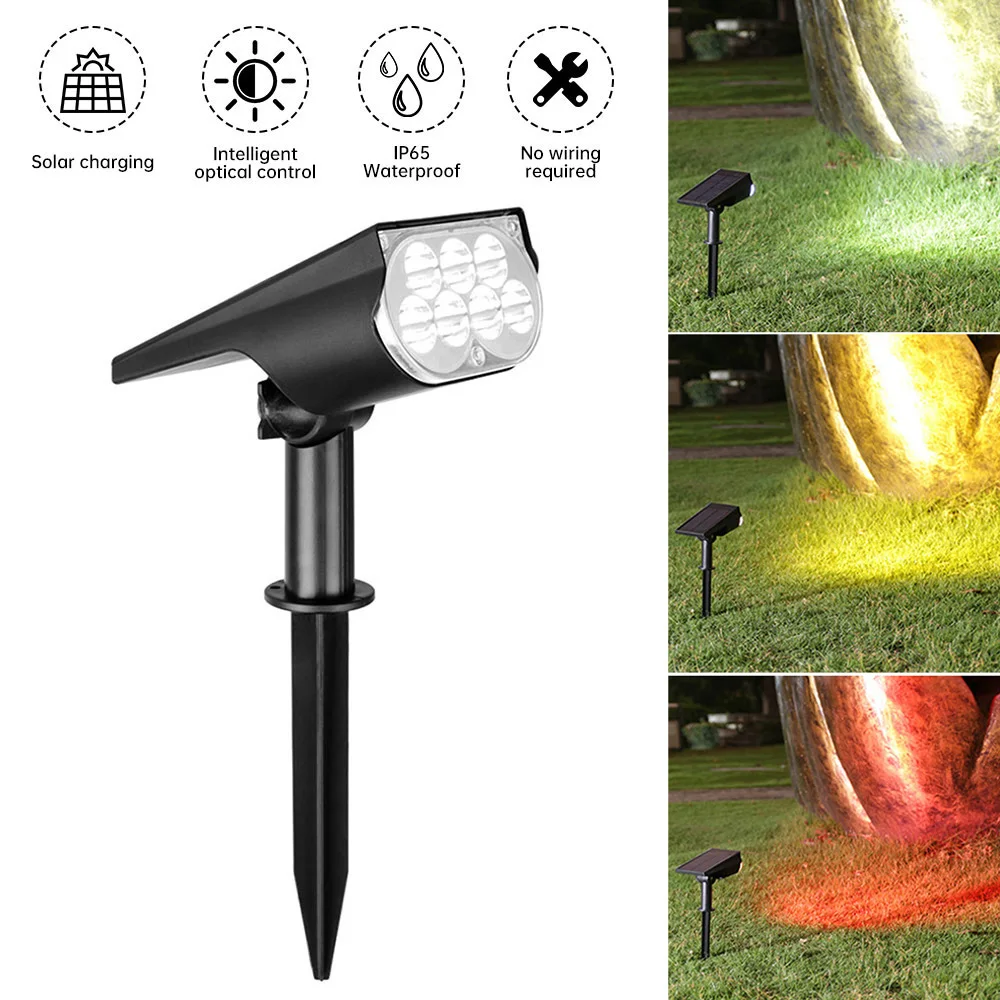 7 LED Solar Spotlights Adjustable IP65 Waterproof Solar Lamp Human Body Induction Solar Garden Lights for Lawn Tree Patio Yard