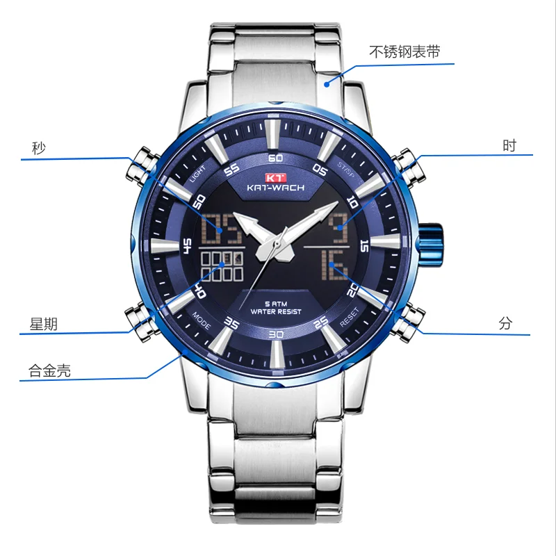 KAT-WACH Man Watch Quartz Wristwatches Waterproof Original Brand 2024 Gifts  Automatic Timepiece High Quality Luxury Watches