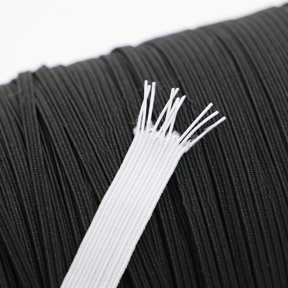 3/4/5/6/8/10MM White/black Flat Elastic Bands Elastic rubber band wedding Garment elastic tape for DIY sewing Stretch Rope acces