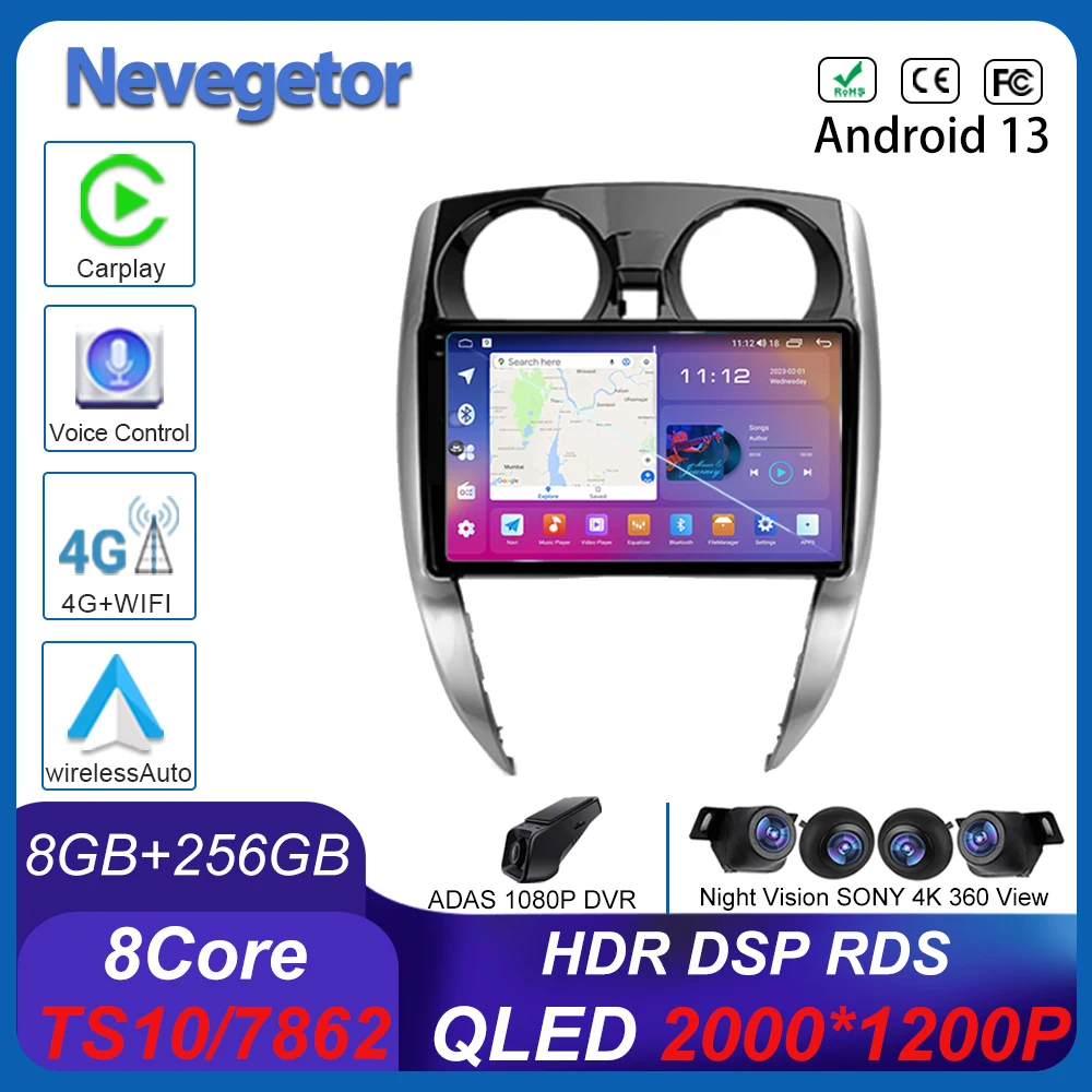 

Car Android 13 For Nissan Note 2 E12 2012-2021 Auto Radio Stereo Multimedia Player GPS Navigation Wireless Carplay 2din DVD CPU