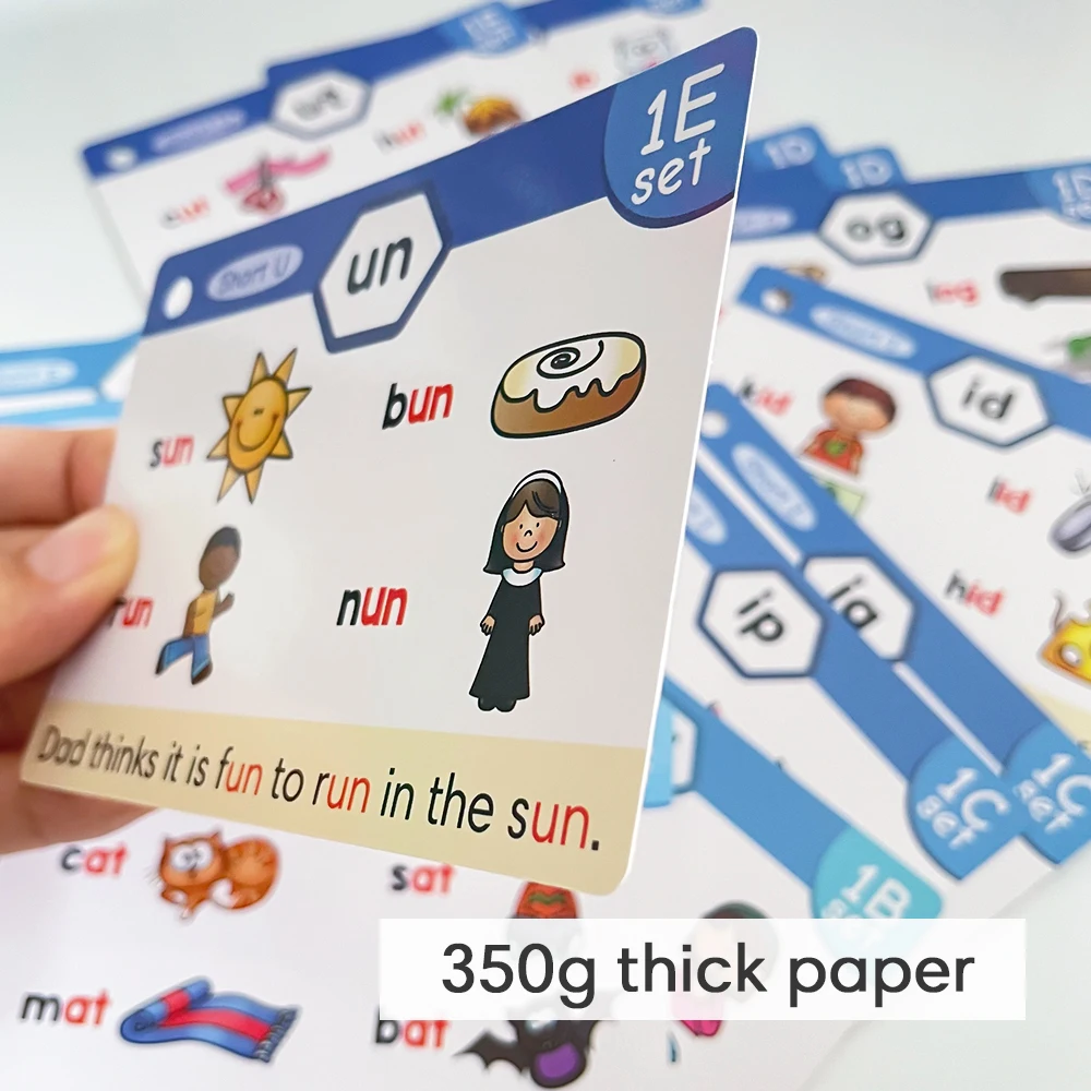 Kids Phonics Learning Cads Educational Toys ESL Teaching Materials English Words Phonic Training Vocabulary Building Montessori 6