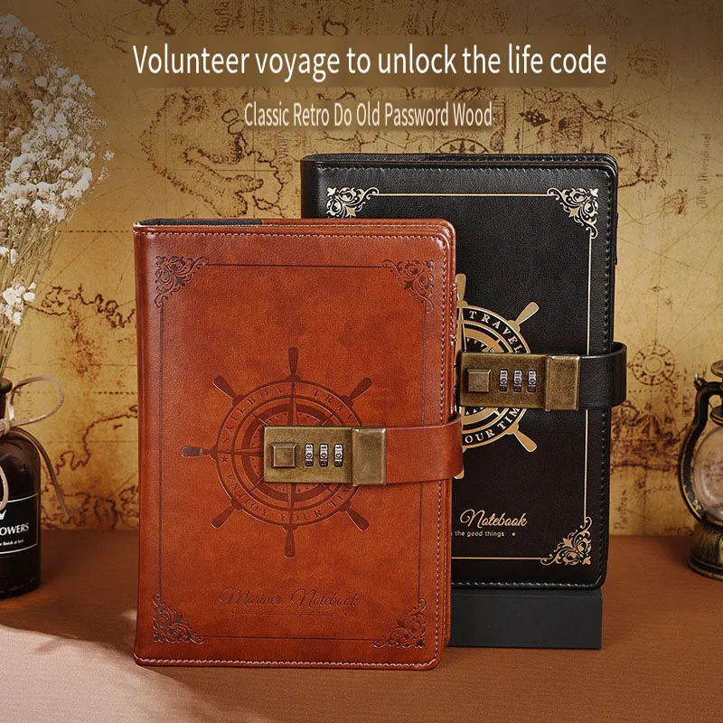 

New B6 Agenda Book Retro Password Schedule Book Notepad with Lock Journal Book Diary Book Stationery Gift