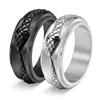 Antique Snake Band Ring for Men Women Cool Black Gold Color Stainless Steel Gorthic Animal Spinner Ring Fidget Anxiety Ring 1