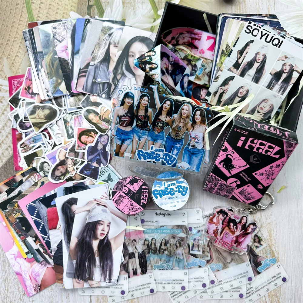 GIDLE I FEEL Gift Box Set GI-DLE Mystery gift Box Lomo Card I FEEL ALBUM Fans Collection Gifts
