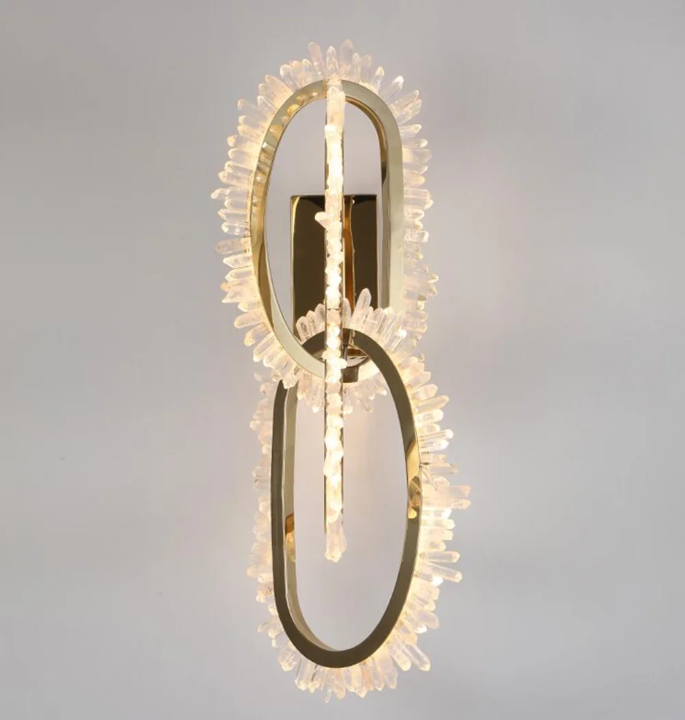 Living room wall lamp luxury crystal lighting stainless steel handmade designer profiled wall decorative lamps
