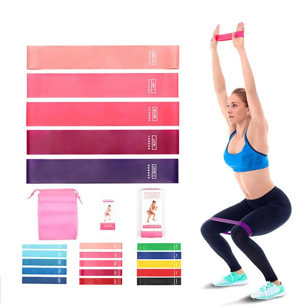 5Pcs Portable Yoga Training Fitness Belts Wear-resistant Elastic Resistance Bands Exercise Workout Equipment