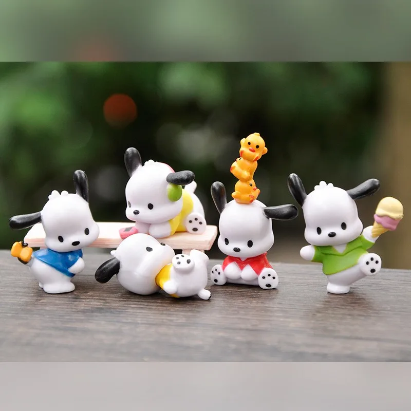 

Sanrio Dolls Pochacco Anime Figures Decoration Fashion Toys Cartoon Mini Cute Cake Decoration Children Birthday Kawaii Gifts