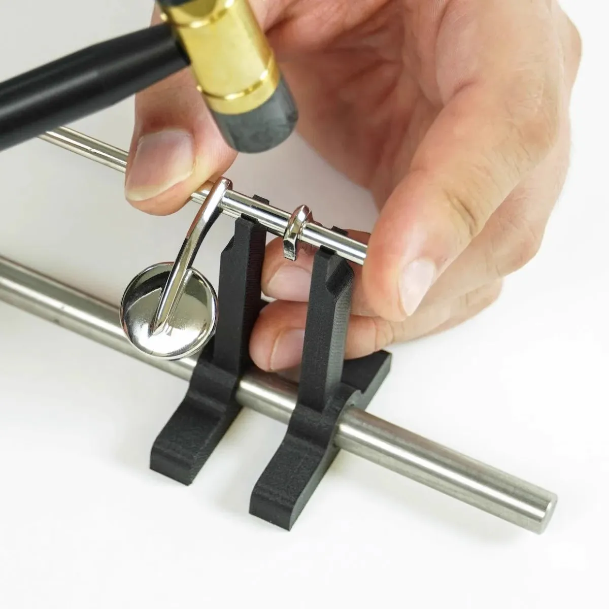 Woodwind instrument key adjustment bracket with adjustable spacing flute maintenance tools