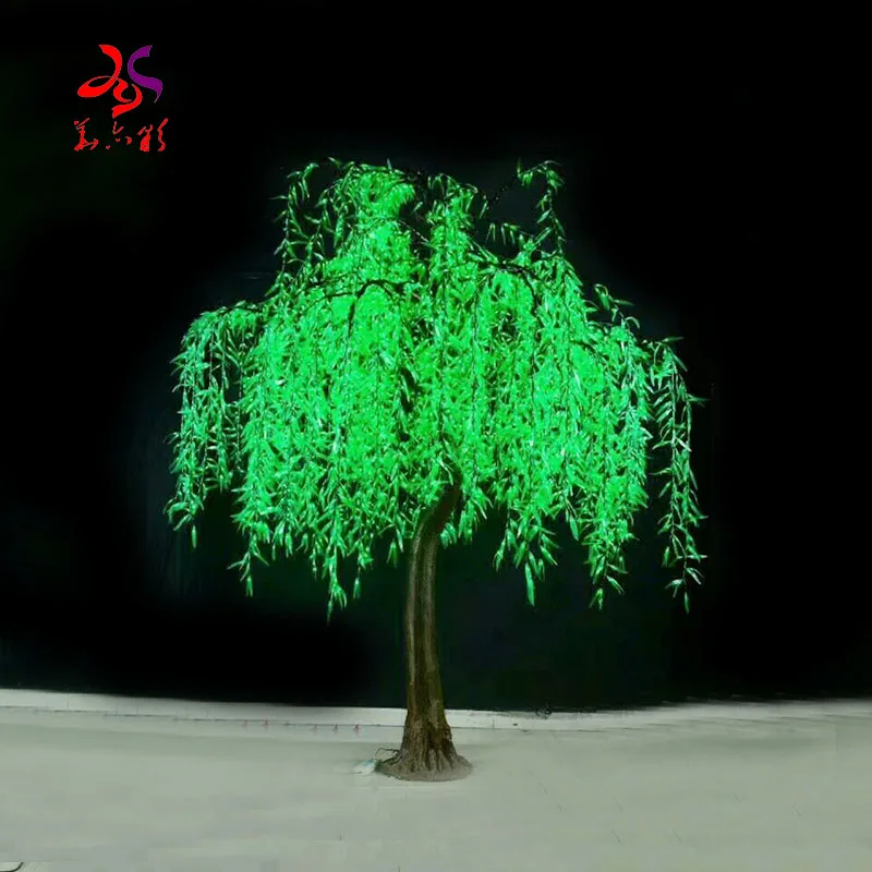Custom.2023 야외 전문 조경 LED 수양 버드나무 및 LED 나무 조명, 도로 및 정원용