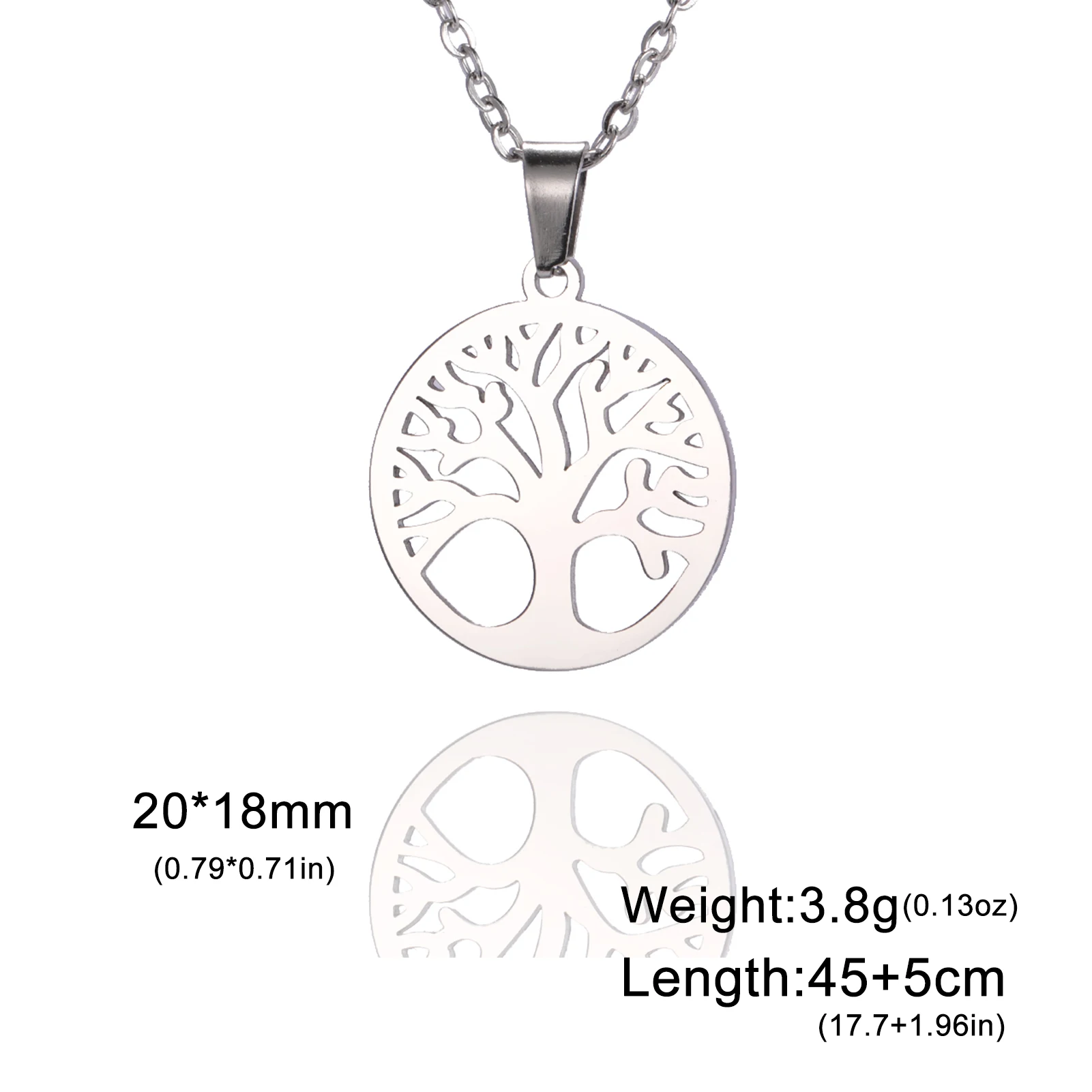 Collana Uomo Donna Con Albero Della Vita E Zirconi, In Acciaio Inox, Regolabile 48-53 Cm, Significato Spirituale - 2