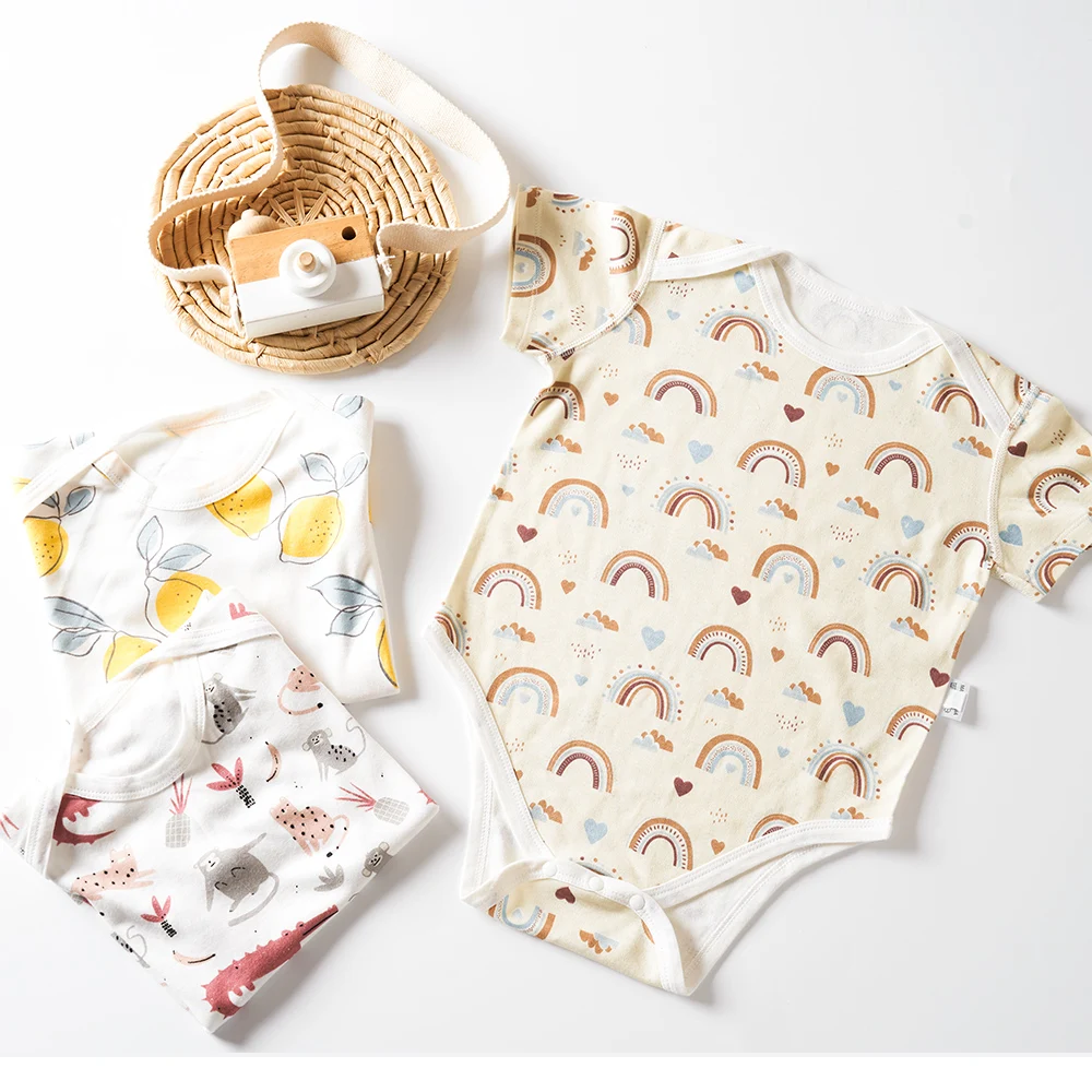 

Elinfant 1Pcs Bamboo Cotton Baby Romper Fashion Cute Print Sleeveless Jumpsuits Spring Autumn Summer Baby Clothes For Boys Girls