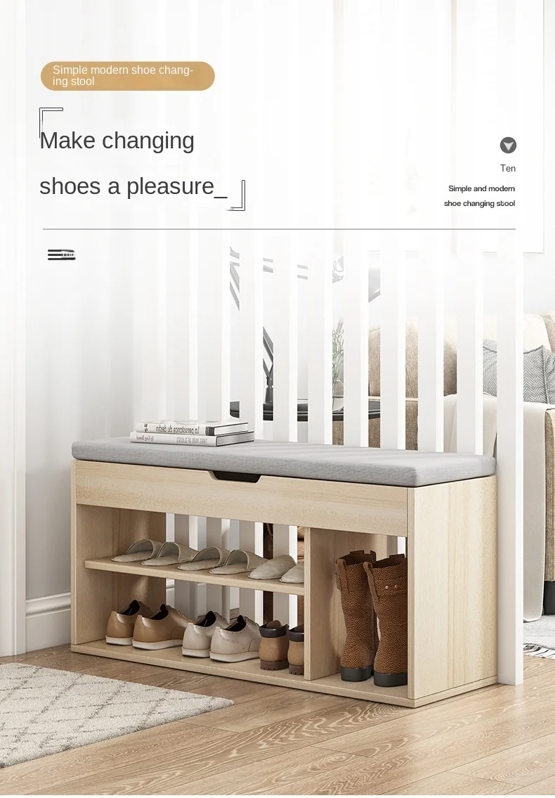 Portable Shoe Rack Seatable Cabinets Entrance Storage Bench Integrated Shoes Cabinets Organizer Household Living Room Furniture