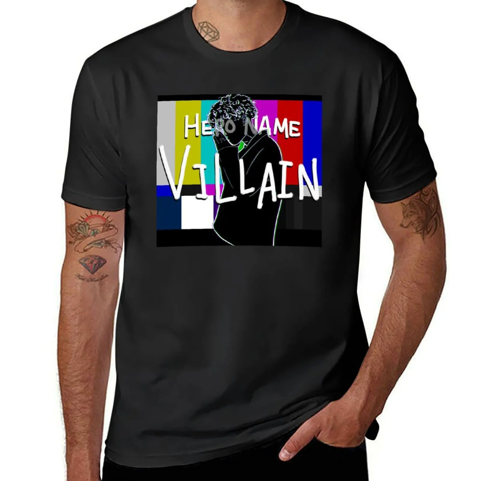 Hero Name Villain - Black Version T-Shirt anime clothes funnys plus sizes t shirts men