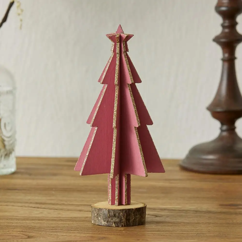 Mini Wooden Christmas Tree Wooden Christmas Tree Tabletop Ornaments for Home Farmhouse Holiday Decor Mini Reusable for Office
