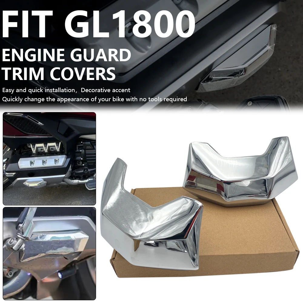 

Chrome Plated Engine Guard Cover Kit Cylinder Crash Pad Trim Lid Fit For Honda Gold Wing GL 1800 Tour DCT Airbag Goldwing GL1800