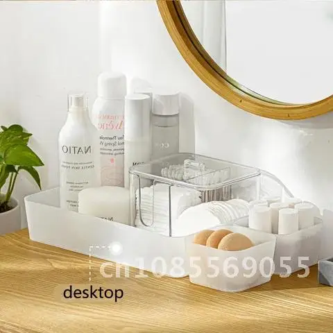 

Home Office Desk Desktop Organizer Plastic Boxes Storage Box Drawer Matte Small Things Household Separated Stationery Makeup