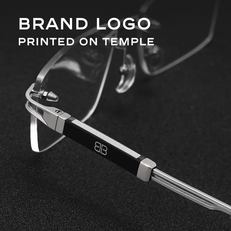 CAPONI Hot Rimless Men's Glasses Frame Luxury Business Pure