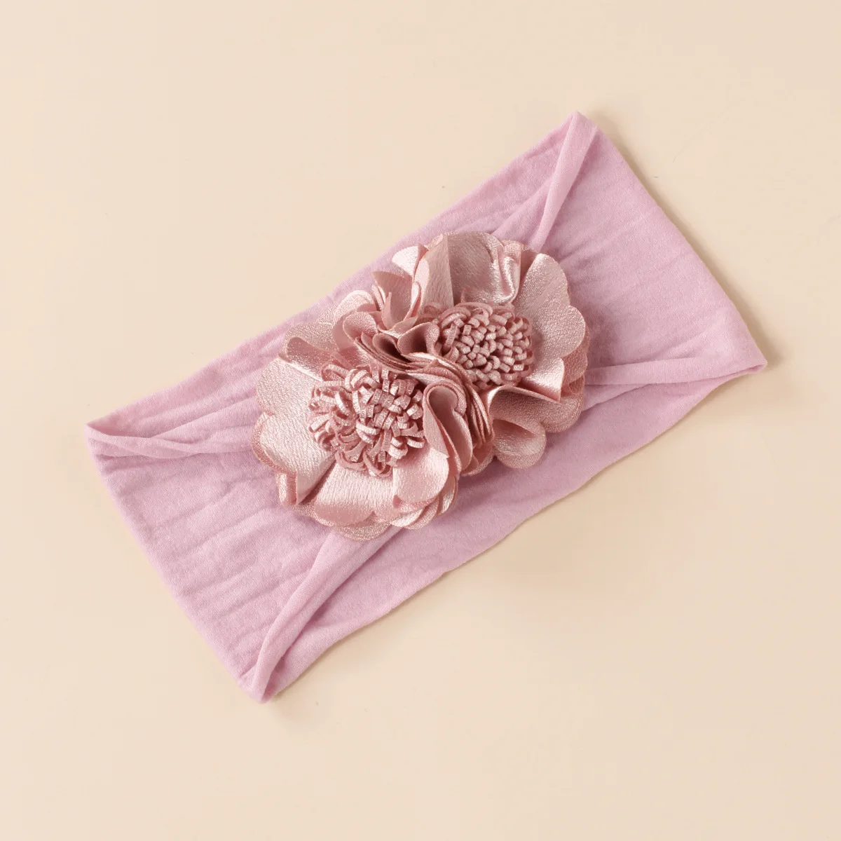 

Ободок для волос Женский, однотонная широкая эластичная повязка на голову с милыми цветами, аксессуары для волос, нейлоновый тюрбан