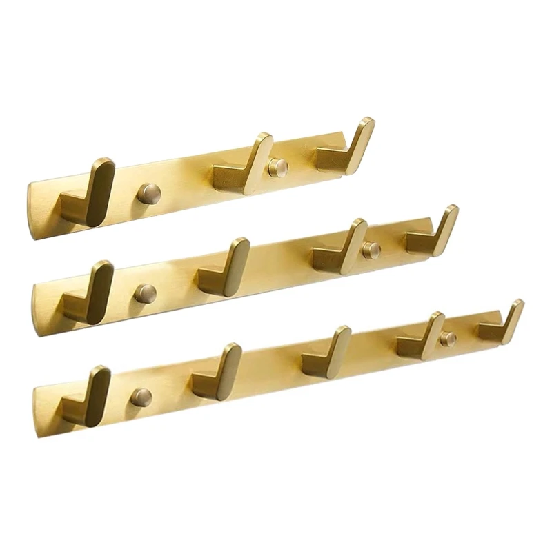 

Brushed Gold Metal Art Household Wall Hook Robe Coat Storage Hanger Dropship