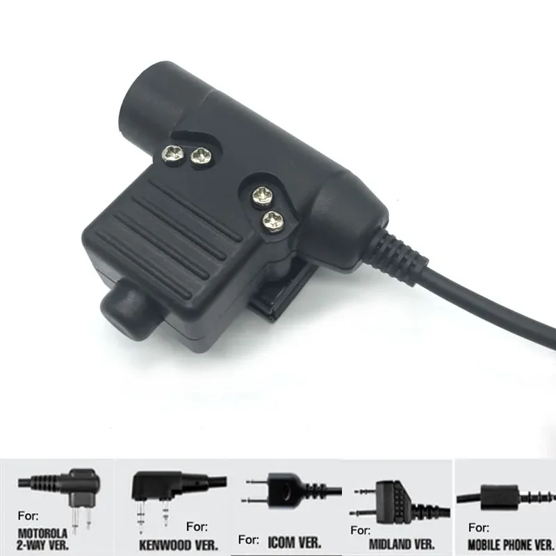 Military Z U-94/A Tactical Headset U94 Ptt Plug Adapter Per Baofeng Kenwood Icom Midland Motorola Radio Walkie Talkie Cellulare