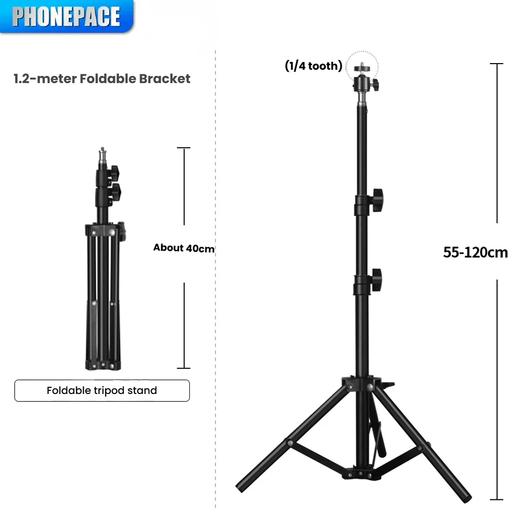 PHONEPACE Foldable Tripod Stand - Projector Camera Mobile Phone Computer Notebook Holder Durable Stable Base